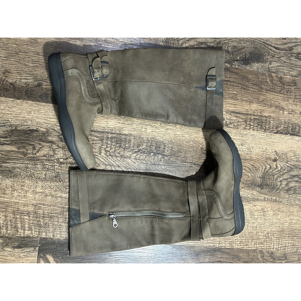 Columbia Boots Women's Brown Leather Waterproof Knee High Jessa Riding Pull On 8 - Picture 9 of 13